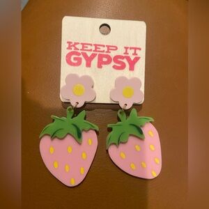 Keep It Gypsy Pink Strawberry Earrings
